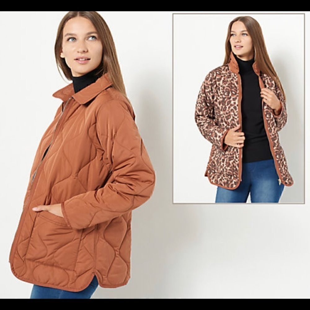 IsaacāMizrahiāQuiltedāBarnāCognacāJacket-āSmall